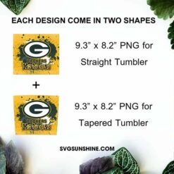 Packers Nation Tumbler Wrap PNG, Green Bay Packers 20oz Skinny Tumbler PNG Sublimation File Digital Download
