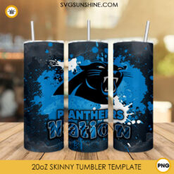 Panthers Nation Tumbler Wrap PNG, Carolina Panthers 20oz Skinny Tumbler PNG Sublimation File Digital Download