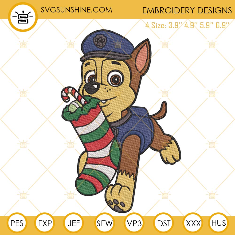 Paw Patrol Christmas Embroidery Design File Downloads