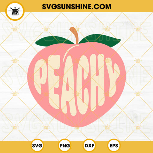 Peachy SVG, Peach SVG, Kawaii Fruit SVG, Funny SVG, Valentine’s Day SVG Instant Download