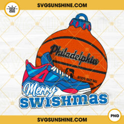 Philadelphia Basketball Merry Swishmas PNG, Philadelphia 76ers Basketball Christmas Ornament PNG