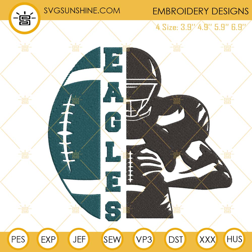 Philadelphia Eagles Football Embroidery File Instant Download