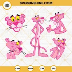 Pink Panther SVG Bundle, Panther Cartoon SVG PNG DXF EPS Files For Cricut