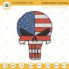 American Flag Punisher Skull Embroidery Design, Patriotic American Embroidery Files