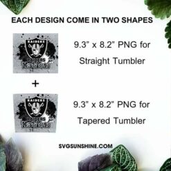 Raiders Nation Tumbler Wrap PNG, Las Vegas Raiders 20oz Skinny Tumbler PNG Sublimation File Digital Download