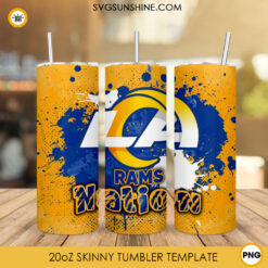 Rams Nation Tumbler Wrap PNG, Los Angeles Rams 20oz Skinny Tumbler PNG Sublimation File Digital Download