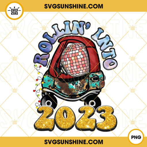 Rolling Into 2023 PNG, New Year Baby PNG, Toddler PNG, Retro 2023 PNG