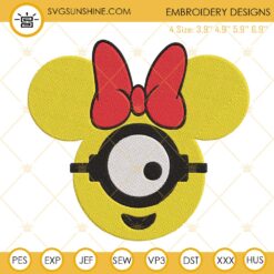 Minion Minnie Ears Embroidery Design File