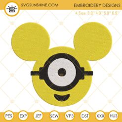 Minion Mickey Ears Embroidery Designs