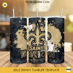 Saints Nation Tumbler Wrap PNG, New Orleans Saints 20oz Skinny Tumbler PNG Sublimation File Digital Download