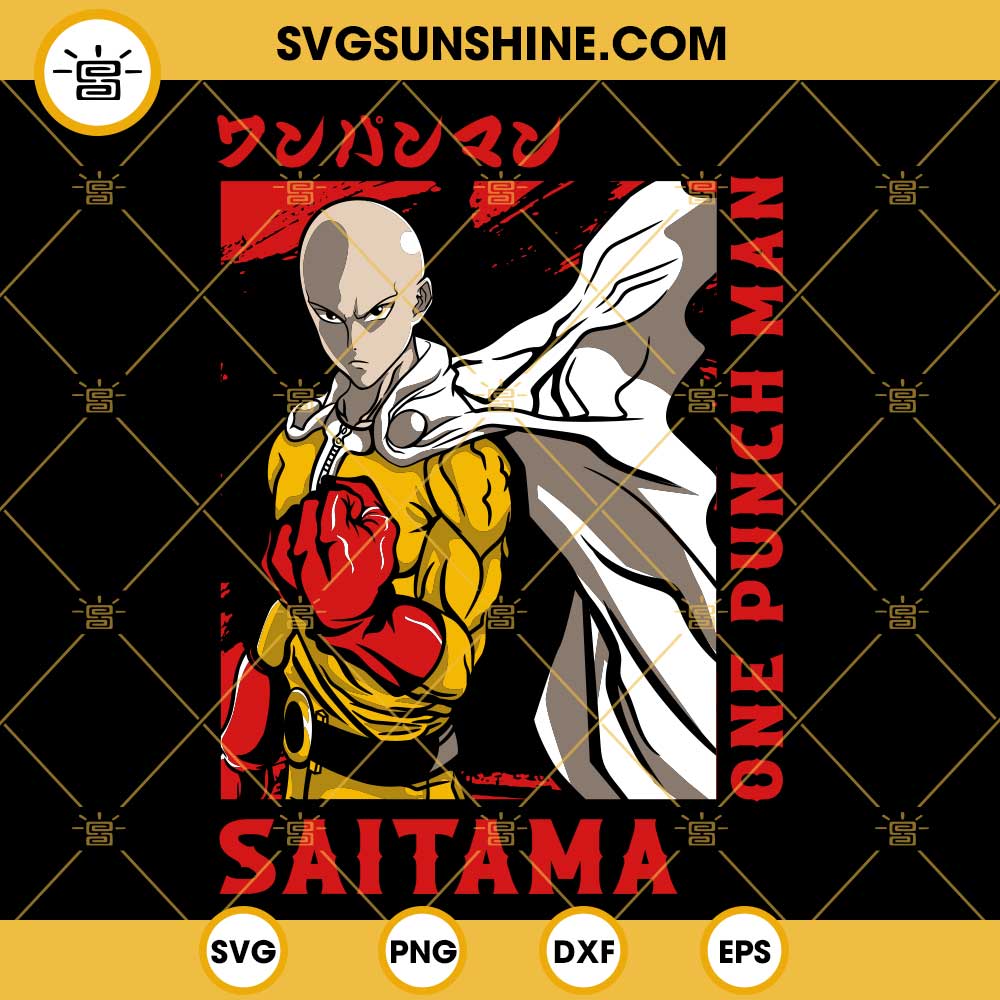 Saitama SVG, One Punch Man SVG PNG DXF EPS Cut Files