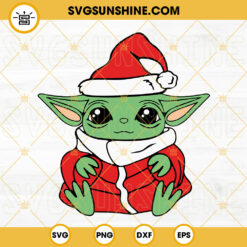Santa Baby Yoda SVG, Baby Yoda Christmas SVG, Star Wars Christmas SVG PNG DXF EPS Files