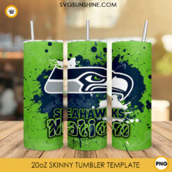 Seahawks Nation Tumbler Wrap PNG, Seattle Seahawks 20oz Skinny Tumbler PNG Sublimation File Digital Download