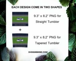 Seattle Seahawks Christmas 20oz Skinny Tumbler PNG, NFL Team Football Seattle Seahawks Ugly Sweater Tumbler PNG File Digital Download