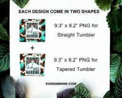 Should Have Come With A Warning Tumbler Wrap PNG, Western Cowhide Bull Skull Tumbler PNG, Morgan Wallen Tumbler PNG