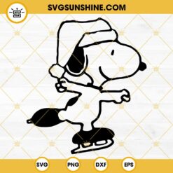 Snoopy Ice Skating SVG, Snoopy Winter Christmas SVG, Holiday Peanuts SVG