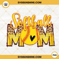 Softball Mom PNG, Leopard Print PNG, Sports Mom PNG, Mother's Day PNG, Softball Lover PNG Sublimation