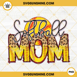 Softball Mom Leopard PNG, Softball Mama PNG, Sports Mom PNG, Mother’s Day PNG, Softball PNG Sublimation