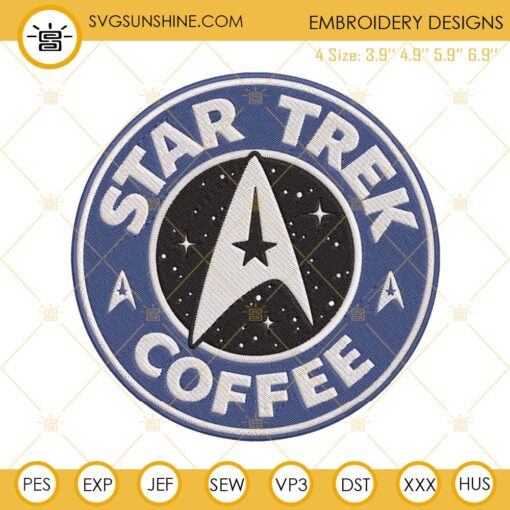 Star Trek Coffee Machine Embroidery Design Files