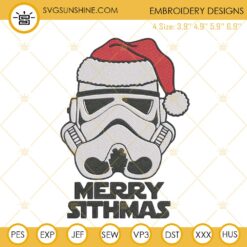 Storm Trooper Merry Sithmas Embroidery Design, Star Wars Christmas Embroidery Design File