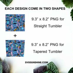 Stitch 20oz Skinny Tumbler Wrap PNG File Digital Download