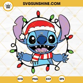 Stitch Christmas SVG, Stitch Christmas Lights SVG Cut File Layered