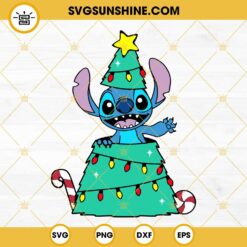 Stitch Christmas Tree SVG PNG DXF EPS Cricut Silhouette Vector Clipart