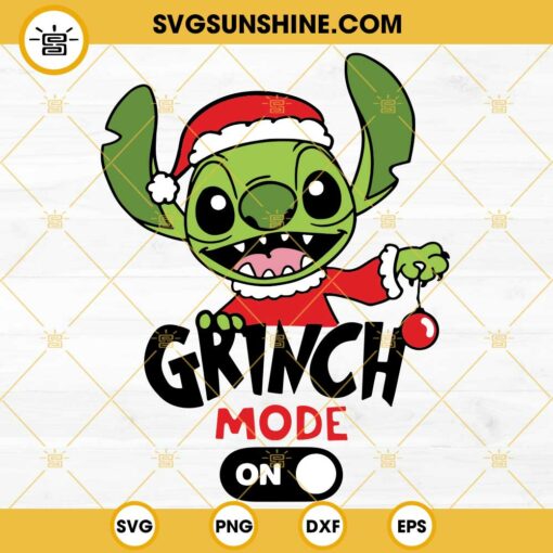 Stitch Grinch Mode On SVG, Stitch christmas SVG PNG DXF EPS Cut File