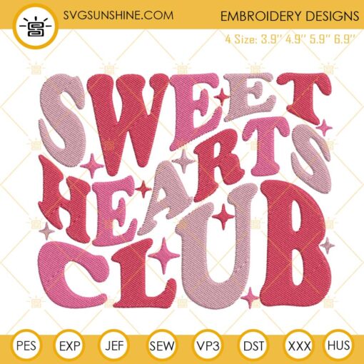 Sweet Hearts Club Embroidery Designs, Valentine’s Day Machine Embroidery Files