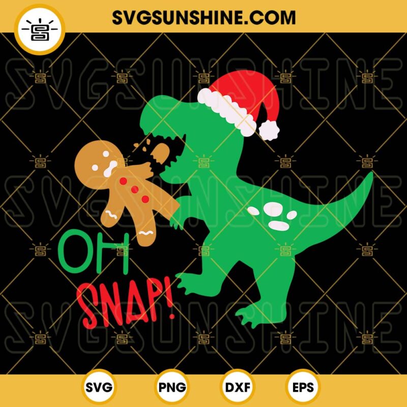 T Rex Eating Gingerbread Man Svg Christmas T Rex Dinosaur Svg Oh Snap