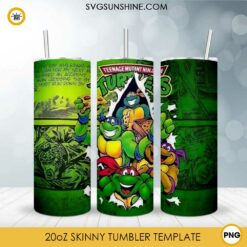 Teenage Mutant Ninja Turtles 20 Oz Skinny Tumbler PNG, Ninja Turtles Skinny Tumbler Design PNG File