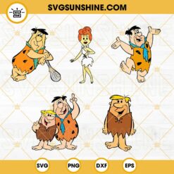 The Flintstones SVG Bundle, Barney Rubble SVG, Fred Flintstone SVG, Wilma Flintstone SVG, Cartoon SVG PNG DXF EPS