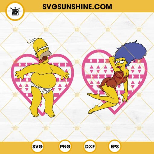 The Simpsons Love Valentine SVG Bundle, Homer Simpson SVG, Marge Simpson SVG