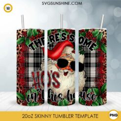 There Is Some Hos In This House Skinny Tumbler PNG, Santa Claus Tumbler PNG File Digital Download