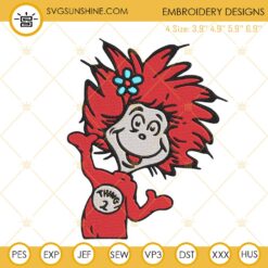 Thing 1 Thing 2 Embroidery Design, Thing One and Thing Two Dr Seuss Embroidery Design File