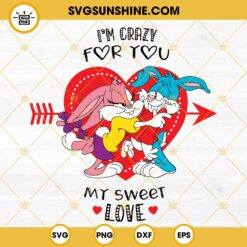 Tiny Toon Love Valentines SVG, Buster Bunny And Babsy Bunny SVG, 90s Cartoon Couples SVG Files
