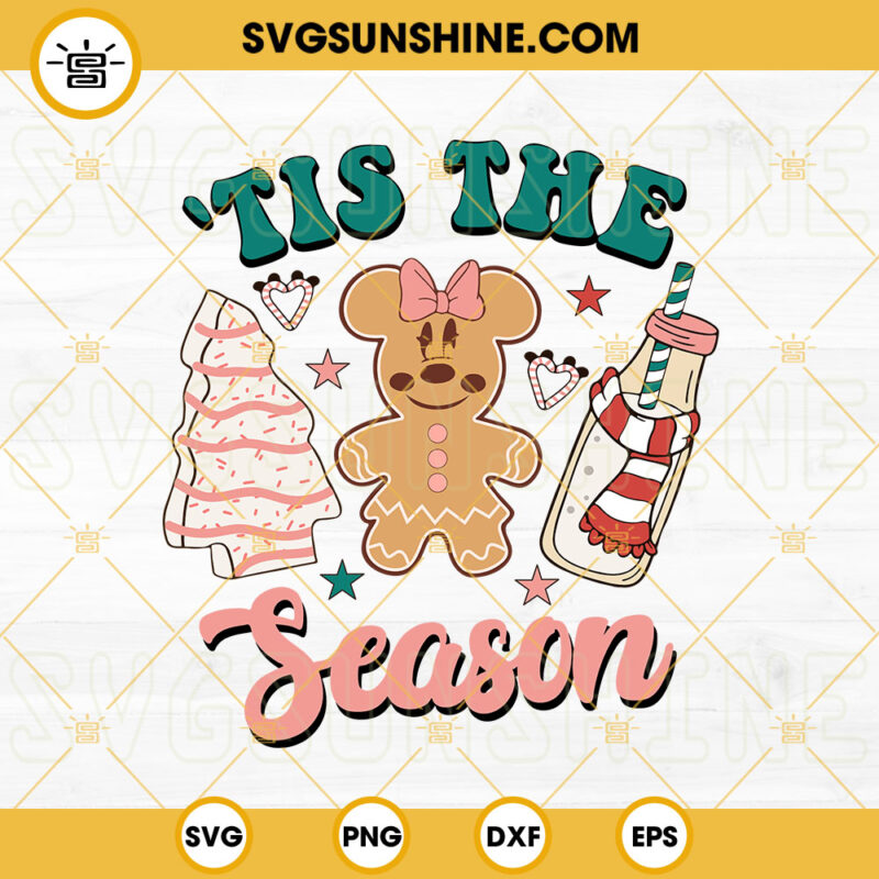 Tis The Season Minnie Gingerbread SVG, Christmas SVG, Christmas Minnie