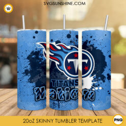 Titans Nation Tumbler Wrap PNG, Tennessee Titans 20oz Skinny Tumbler PNG Sublimation File Digital Download