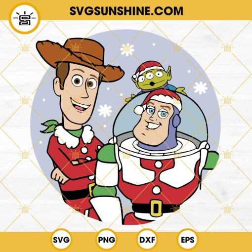 Toy Story Christmas SVG, Woody And Buzz Lightyear Santa Claus SVG PNG ...