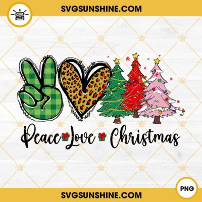 Santa Claus Peace Love Christmas PNG File Digital Download