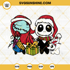 Jack And Sally Christmas SVG, Santa Jack Skellington SVG, Sally Santa Hat SVG, The Nightmare Before Christmas SVG Cut Files