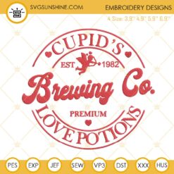 Cupids Brewing Co Embroidery Designs, Valentines Day Embroidery File