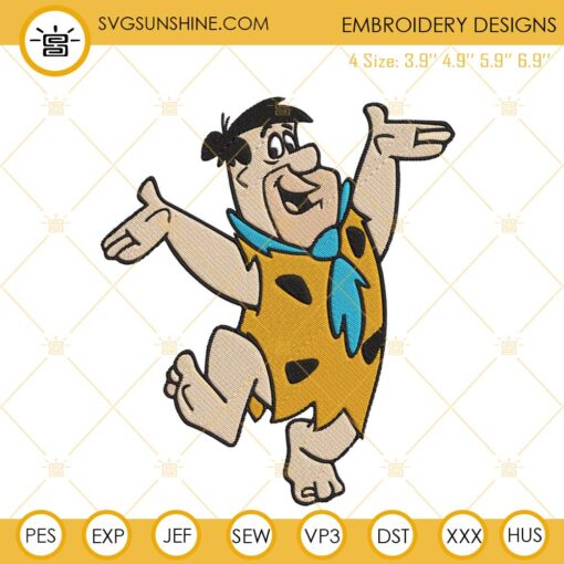 Fred Flintstone Embroidery Designs, The Flintstones Machine Embroidery File