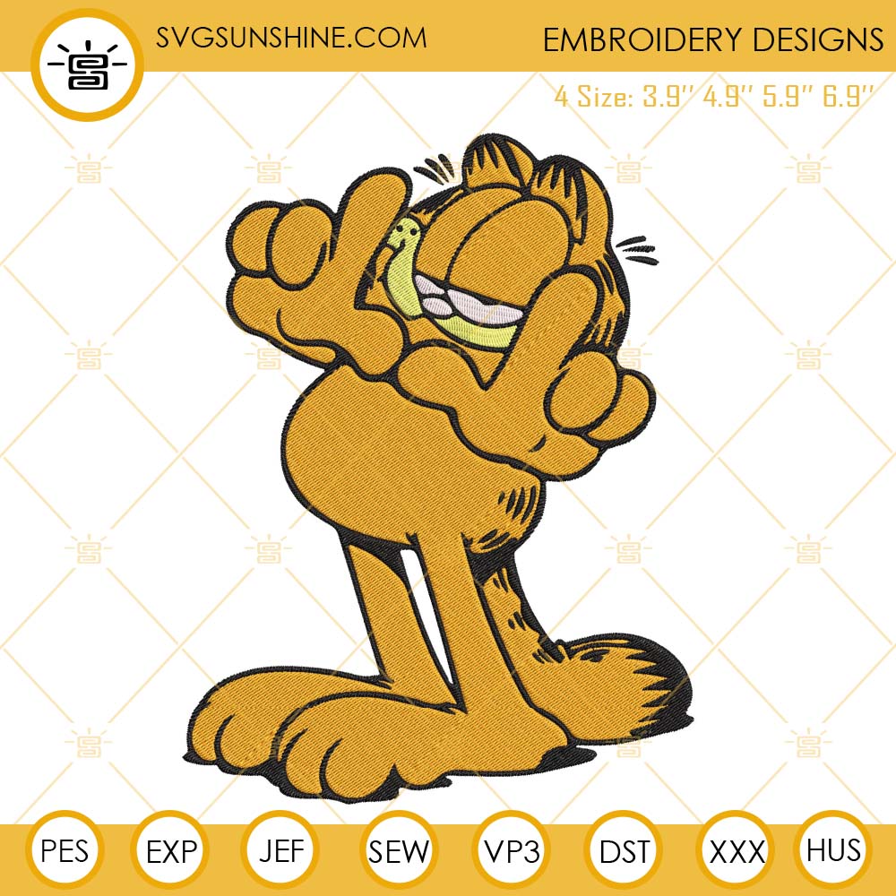Garfield Embroidery Design, Garfield And Friends Machine Embroidery Files