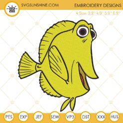 Bubbles The Yellow Fish Embroidery Files, Finding Nemo Machine Embroidery