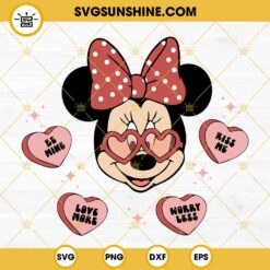 Valentines Minnie Mouse Sunglasses Heart SVG, Be Mine SVG, Love More Worry Less SVG, Kiss Me SVG, Valentines SVG