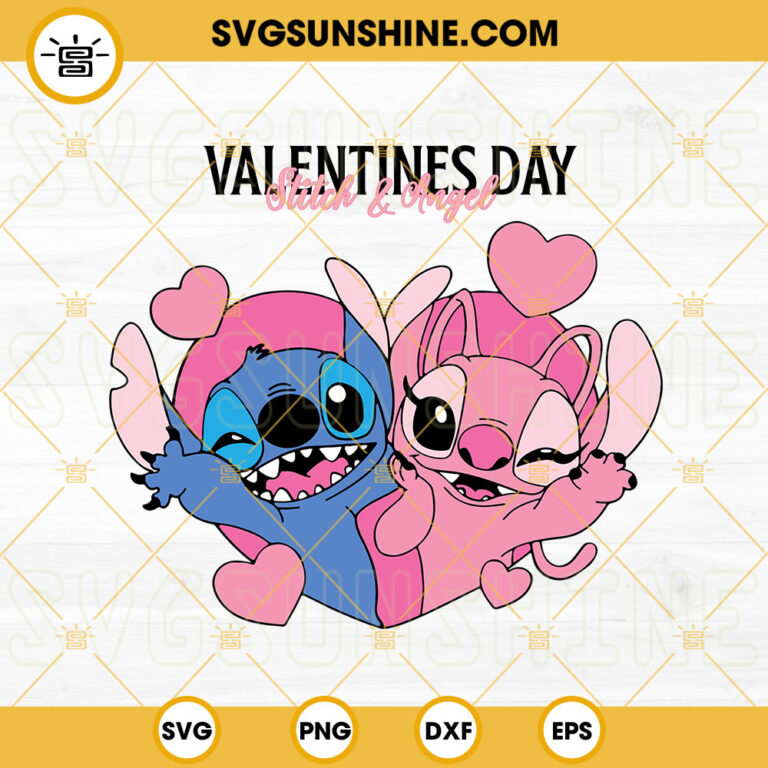 Valentines's Day Stitch And Angel SVG, Stitch And Angel SVG, Valentines ...