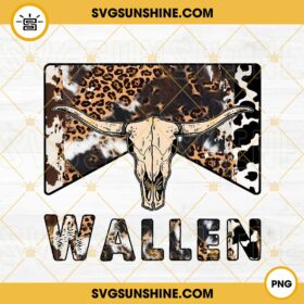 Leopard Wallen Bull Skull PNG, Country Western PNG, Cowboy PNG Design