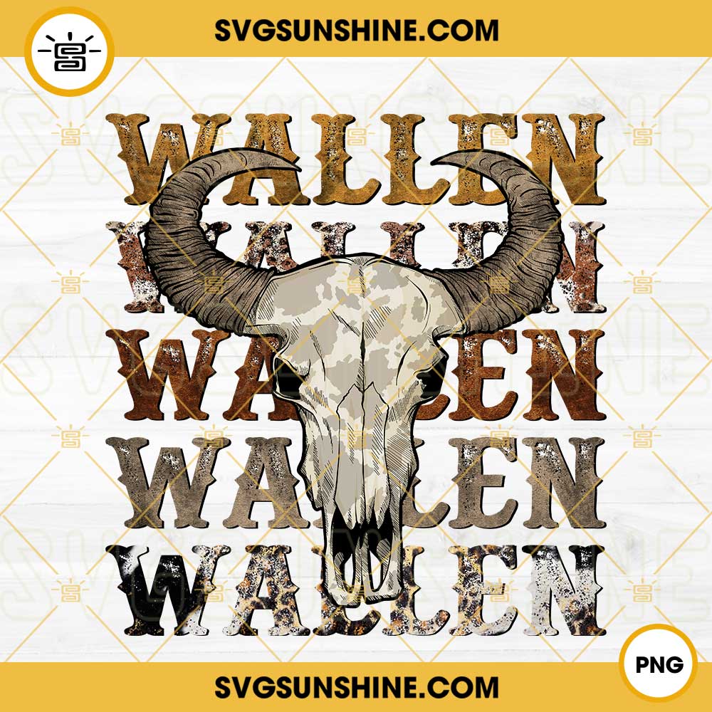 Wallen Bull Skull PNG, Morgan Wallen PNG File Digital Download