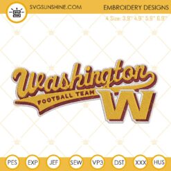 Washington Football Team Embroidery Designs